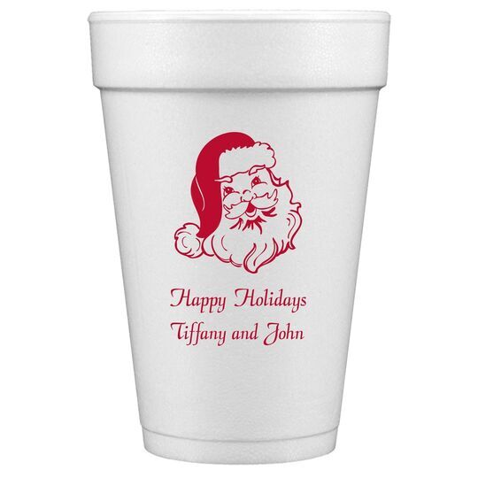 Happy Santa Claus Styrofoam Cups